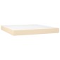 vidaXL Κρεβάτι Boxspring με Στρώμα & LED Κρεμ 180x200 εκ. Υφασμάτινο