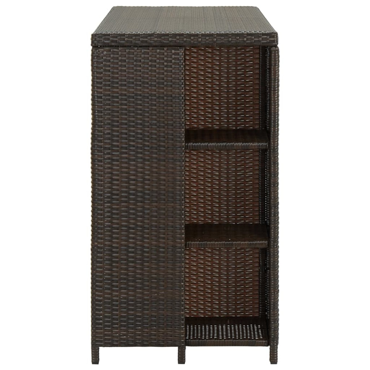 vidaXL Τραπέζι Μπαρ με Ράφια Καφέ 120x60x110 εκ. από Συνθετικό Ρατάν