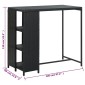 vidaXL Τραπέζι Μπαρ με Ράφια Μαύρο 120x60x110 εκ. από Συνθετικό Ρατάν