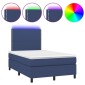 vidaXL Κρεβάτι Boxspring με Στρώμα & LED Μπλε 120x200 εκ. Υφασμάτινο
