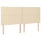 vidaXL Κρεβάτι Boxspring με Στρώμα & LED Κρεμ 180x200 εκ. Υφασμάτινο