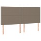 vidaXL Κρεβάτι Boxspring με Στρώμα & LED Taupe 200x200 εκ. Υφασμάτινο