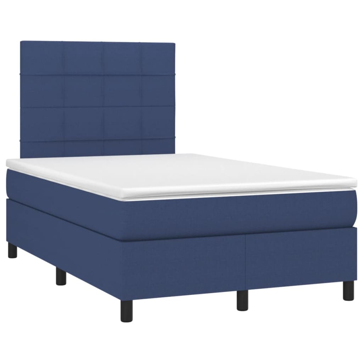 vidaXL Κρεβάτι Boxspring με Στρώμα & LED Μπλε 120x200 εκ. Υφασμάτινο