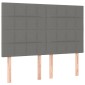 vidaXL Κρεβάτι Boxspring με Στρώμα & LED Σκ.Γκρι 140x200 εκ Υφασμάτινο