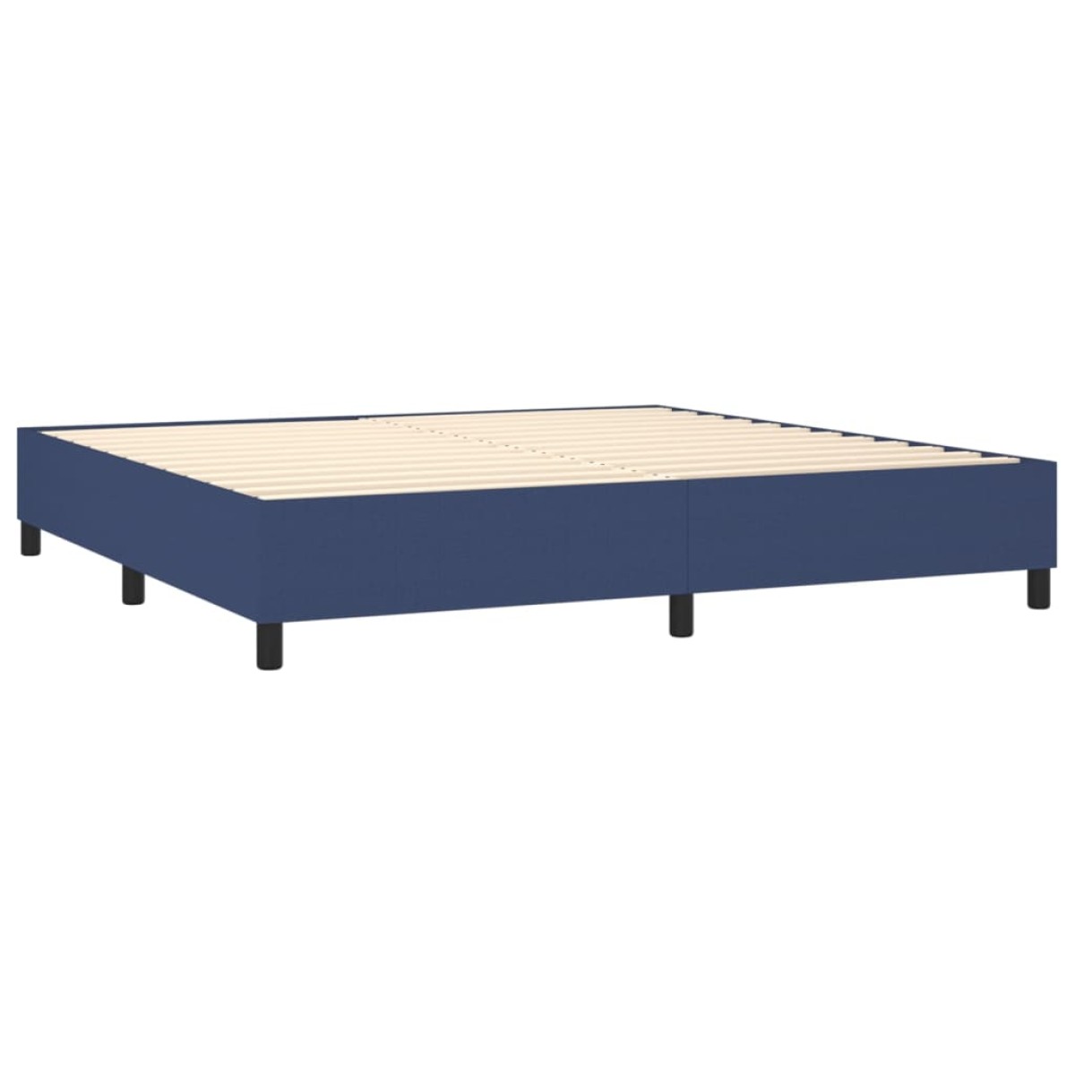 vidaXL Κρεβάτι Boxspring με Στρώμα & LED Μπλε 200x200 εκ. Υφασμάτινο