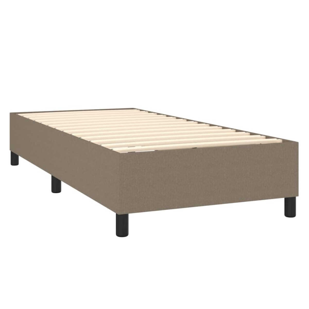 vidaXL Κρεβάτι Boxspring με Στρώμα & LED Taupe 80x200 εκ. Υφασμάτινο