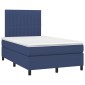 vidaXL Κρεβάτι Boxspring με Στρώμα & LED Μπλε 120x200 εκ. Υφασμάτινο