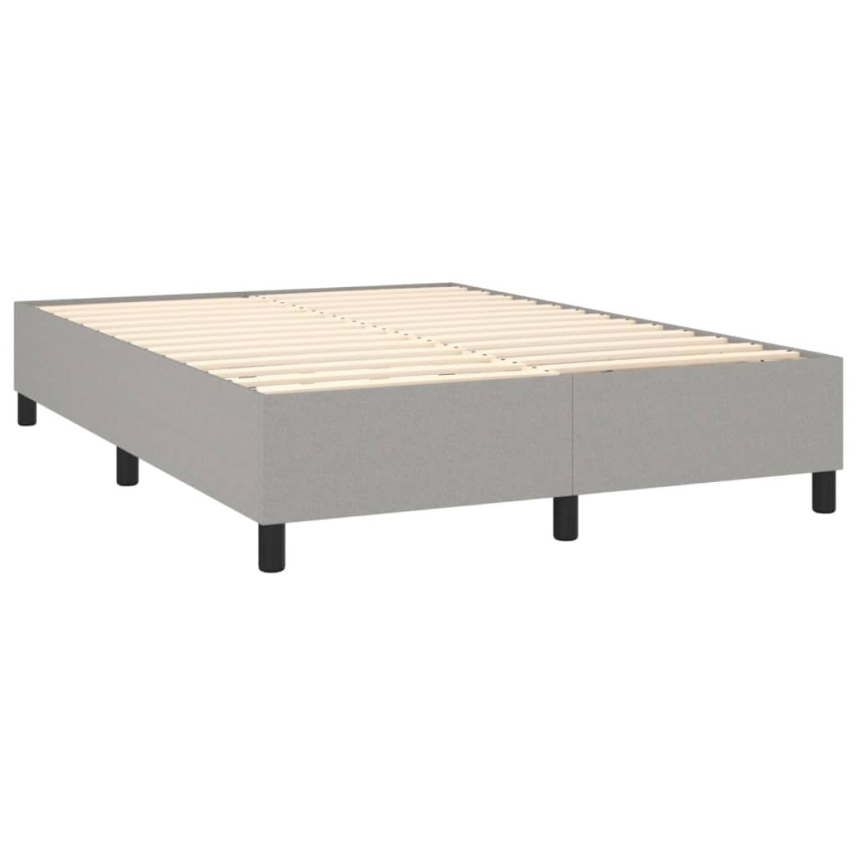 vidaXL Κρεβάτι Boxspring με Στρώμα & LED Αν.Γκρι 140x190εκ. Υφασμάτινο