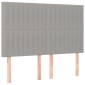 vidaXL Κρεβάτι Boxspring με Στρώμα & LED Αν.Γκρι 140x190εκ. Υφασμάτινο