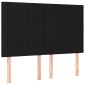 vidaXL Κρεβάτι Boxspring με Στρώμα & LED Μαύρο 140x190 εκ. Υφασμάτινο