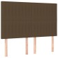 vidaXL Κρεβάτι Boxspring με Στρώμα & LED Σκ.Καφέ 140x200 εκ Υφασμάτινο