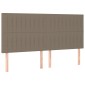 vidaXL Κρεβάτι Boxspring με Στρώμα & LED Taupe 200x200 εκ. Υφασμάτινο