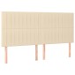 vidaXL Κρεβάτι Boxspring με Στρώμα & LED Κρεμ 200x200 εκ. Υφασμάτινο