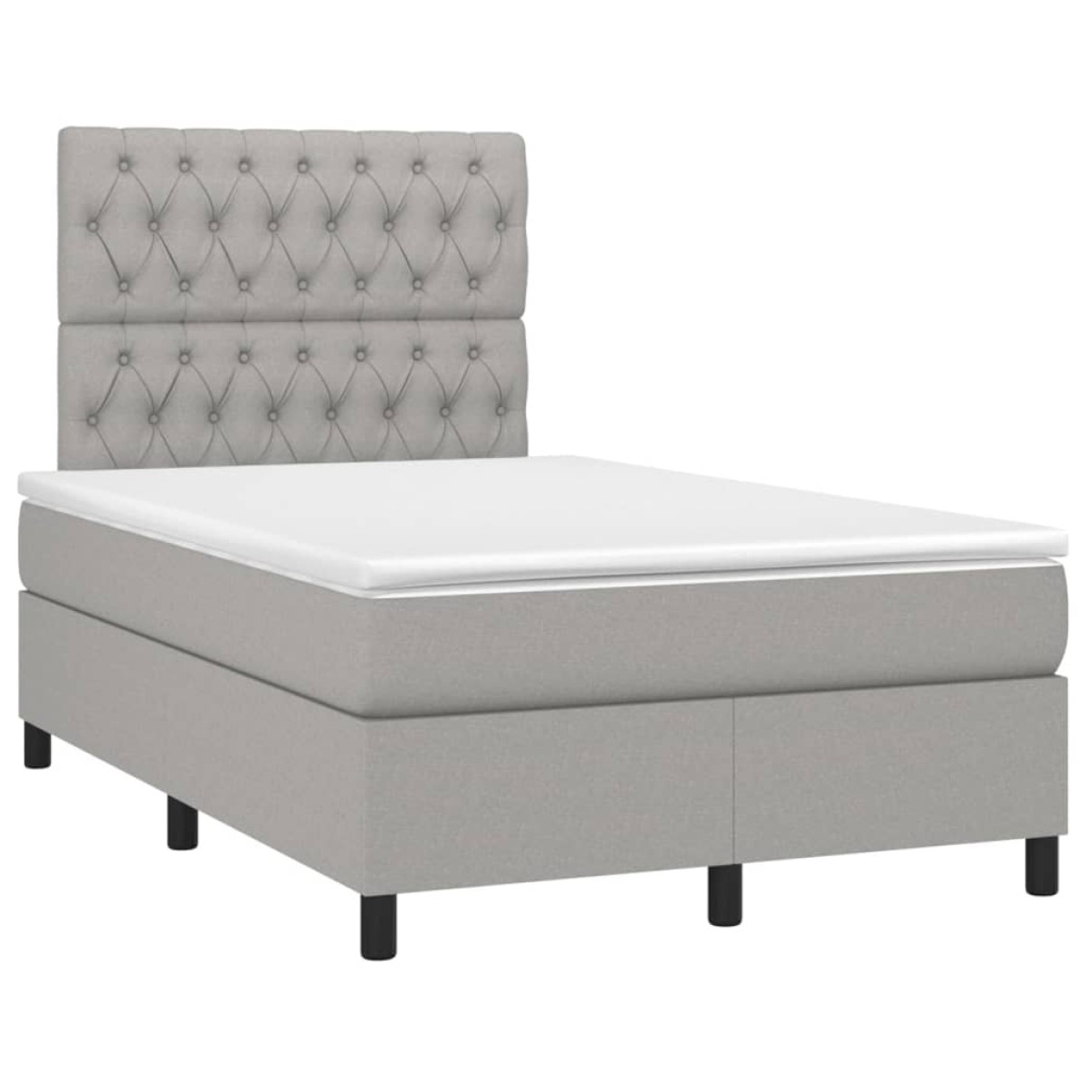 vidaXL Κρεβάτι Boxspring με Στρώμα & LED Αν.Γκρι 120x200 εκ Υφασμάτινο