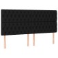 vidaXL Κρεβάτι Boxspring με Στρώμα & LED Μαύρο 180x200 εκ. Υφασμάτινο