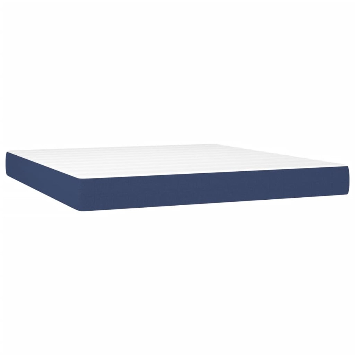 vidaXL Κρεβάτι Boxspring με Στρώμα & LED Μπλε 180x200 εκ. Υφασμάτινο