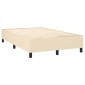 vidaXL Κρεβάτι Boxspring με Στρώμα & LED Κρεμ 120x200 εκ. Υφασμάτινο