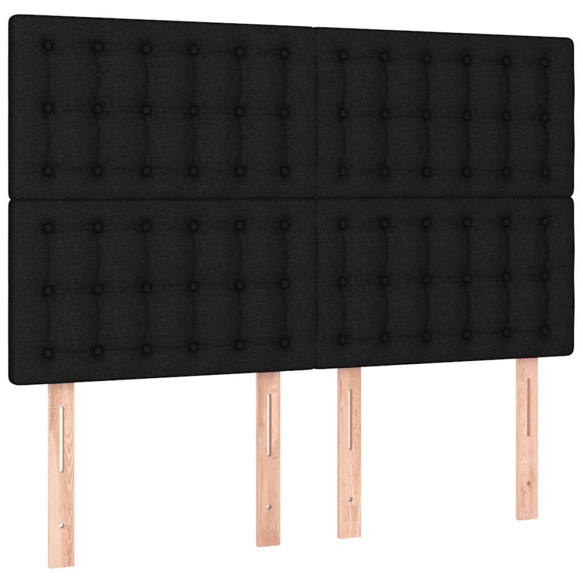vidaXL Κρεβάτι Boxspring με Στρώμα & LED Μαύρο 140x190 εκ. Υφασμάτινο