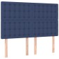 vidaXL Κρεβάτι Boxspring με Στρώμα & LED Μπλε 140x190 εκ. Υφασμάτινο