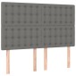 vidaXL Κρεβάτι Boxspring με Στρώμα & LED Σκ.Γκρι 140x200 εκ Υφασμάτινο