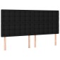 vidaXL Κρεβάτι Boxspring με Στρώμα & LED Μαύρο 200x200 εκ. Υφασμάτινο