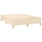 vidaXL Κρεβάτι Boxspring με Στρώμα & LED Κρεμ 140x190 εκ. Υφασμάτινο
