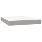 vidaXL Κρεβάτι Boxspring με Στρώμα & LED Αν.Γκρι 140x200εκ. Υφασμάτινο