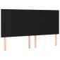 vidaXL Κρεβάτι Boxspring με Στρώμα & LED Μαύρο 160x200 εκ. Υφασμάτινο