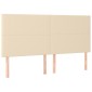 vidaXL Κρεβάτι Boxspring με Στρώμα & LED Κρεμ 180x200 εκ. Υφασμάτινο