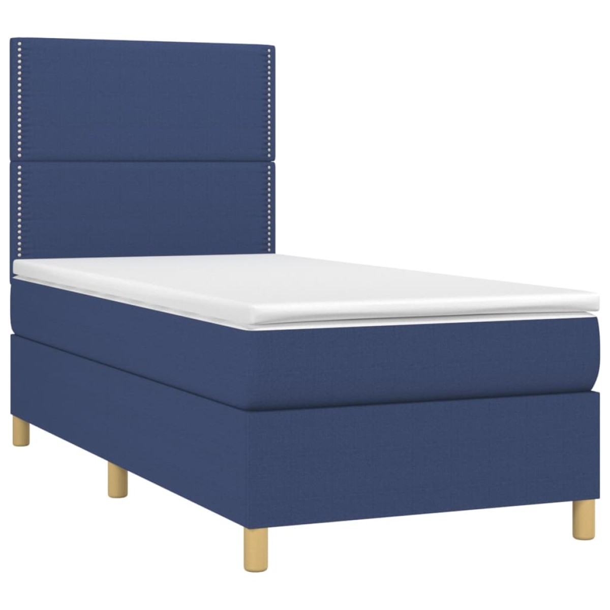 vidaXL Κρεβάτι Boxspring με Στρώμα & LED Μπλε 90x190 εκ. Υφασμάτινο