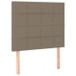vidaXL Κρεβάτι Boxspring με Στρώμα & LED Taupe 100x200 εκ. Υφασμάτινο