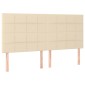 vidaXL Κρεβάτι Boxspring με Στρώμα & LED Κρεμ 200x200 εκ. Υφασμάτινο