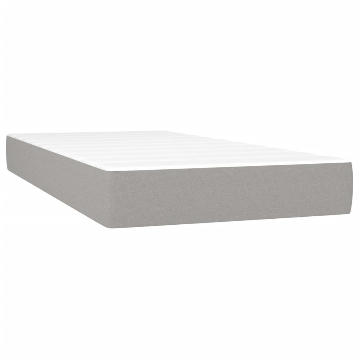 vidaXL Κρεβάτι Boxspring με Στρώμα & LED Αν.Γκρι 80x200 εκ. Υφασμάτινο
