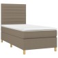vidaXL Κρεβάτι Boxspring με Στρώμα & LED Taupe 80x200 εκ. Υφασμάτινο