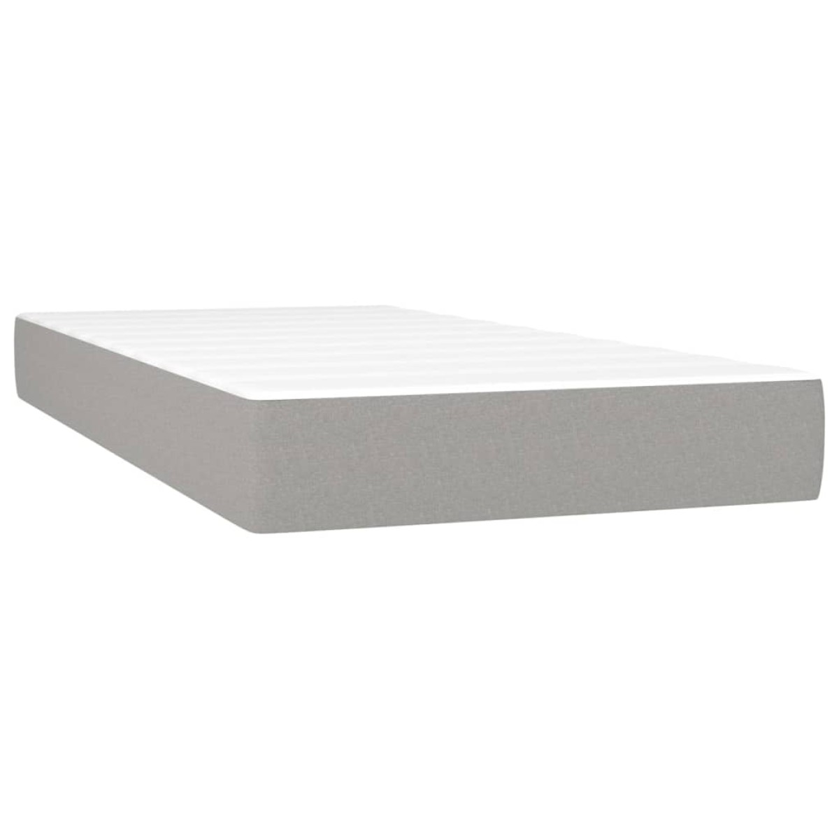 vidaXL Κρεβάτι Boxspring με Στρώμα & LED Αν.Γκρι 100x200εκ. Υφασμάτινο