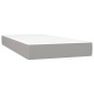 vidaXL Κρεβάτι Boxspring με Στρώμα & LED Αν.Γκρι 100x200εκ. Υφασμάτινο