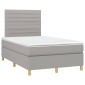 vidaXL Κρεβάτι Boxspring με Στρώμα & LED Αν.Γκρι 120x200 εκ Υφασμάτινο