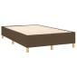vidaXL Κρεβάτι Boxspring με Στρώμα & LED Σκ.Καφέ 120x200 εκ Υφασμάτινο