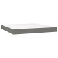 vidaXL Κρεβάτι Boxspring με Στρώμα & LED Σκ.Γκρι 160x200 εκ Υφασμάτινο