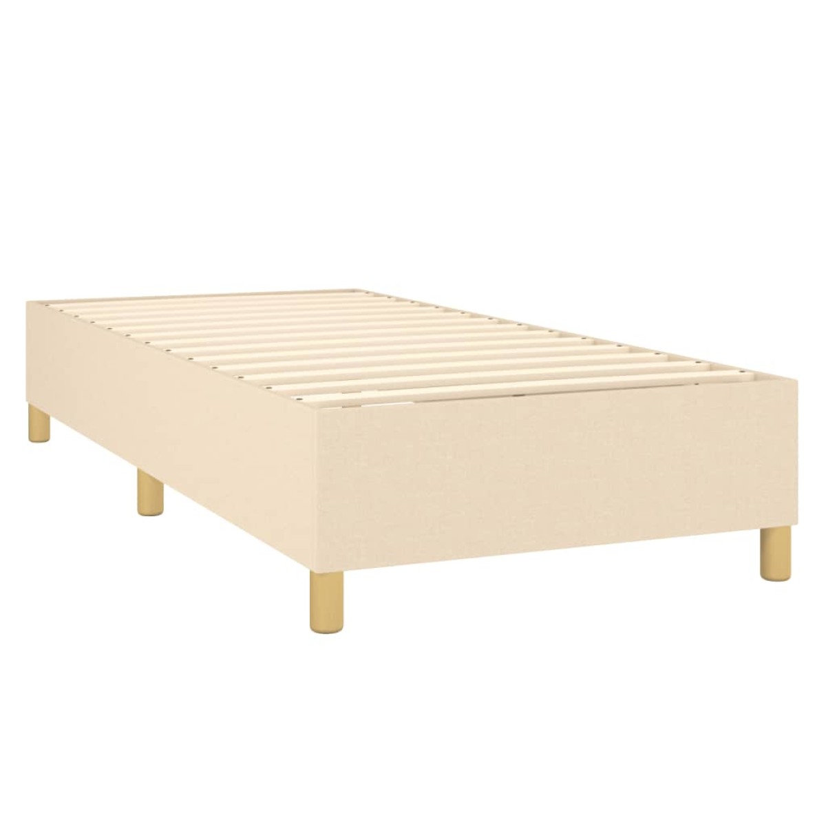 vidaXL Κρεβάτι Boxspring με Στρώμα & LED Κρεμ 100x200 εκ. Υφασμάτινο