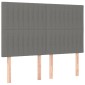 vidaXL Κρεβάτι Boxspring με Στρώμα & LED Σκ.Γκρι 140x190εκ. Υφασμάτινο