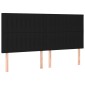 vidaXL Κρεβάτι Boxspring με Στρώμα & LED Μαύρο 200x200 εκ. Υφασμάτινο