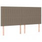 vidaXL Κρεβάτι Boxspring με Στρώμα & LED Taupe 200x200 εκ. Υφασμάτινο