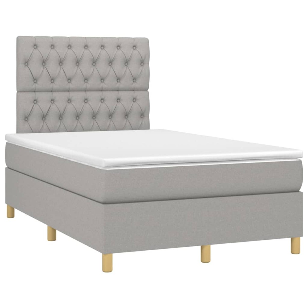 vidaXL Κρεβάτι Boxspring με Στρώμα & LED Αν.Γκρι 120x200 εκ Υφασμάτινο