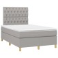 vidaXL Κρεβάτι Boxspring με Στρώμα & LED Αν.Γκρι 120x200 εκ Υφασμάτινο