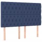 vidaXL Κρεβάτι Boxspring με Στρώμα & LED Μπλε 140x190 εκ. Υφασμάτινο