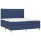 vidaXL Κρεβάτι Boxspring με Στρώμα & LED Μπλε 180x200 εκ. Υφασμάτινο