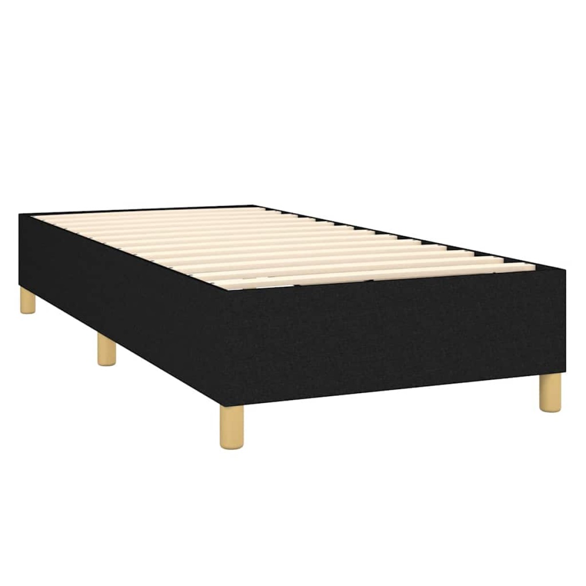 vidaXL Κρεβάτι Boxspring με Στρώμα & LED Μαύρο 100x200 εκ. Υφασμάτινο