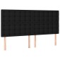 vidaXL Κρεβάτι Boxspring με Στρώμα & LED Μαύρο 200x200 εκ. Υφασμάτινο
