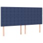 vidaXL Κρεβάτι Boxspring με Στρώμα & LED Μπλε 200x200 εκ. Υφασμάτινο